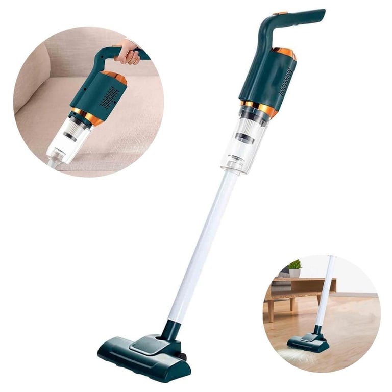 Aspiradora Portatil Inalambrica Recargable 120W 2 en 1 Multifuncional Hogar Auto - Verde - M