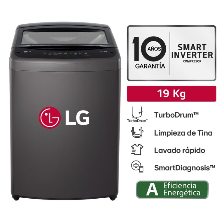 Lavadora Wt19bvtb 19 Kg Turbodrum Carga Superior Negro
