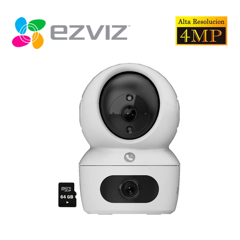 Cámara de Seguridad H7C 4Mp + 4Mp Binocular Wifi Interior 360 + Sd 64Gb