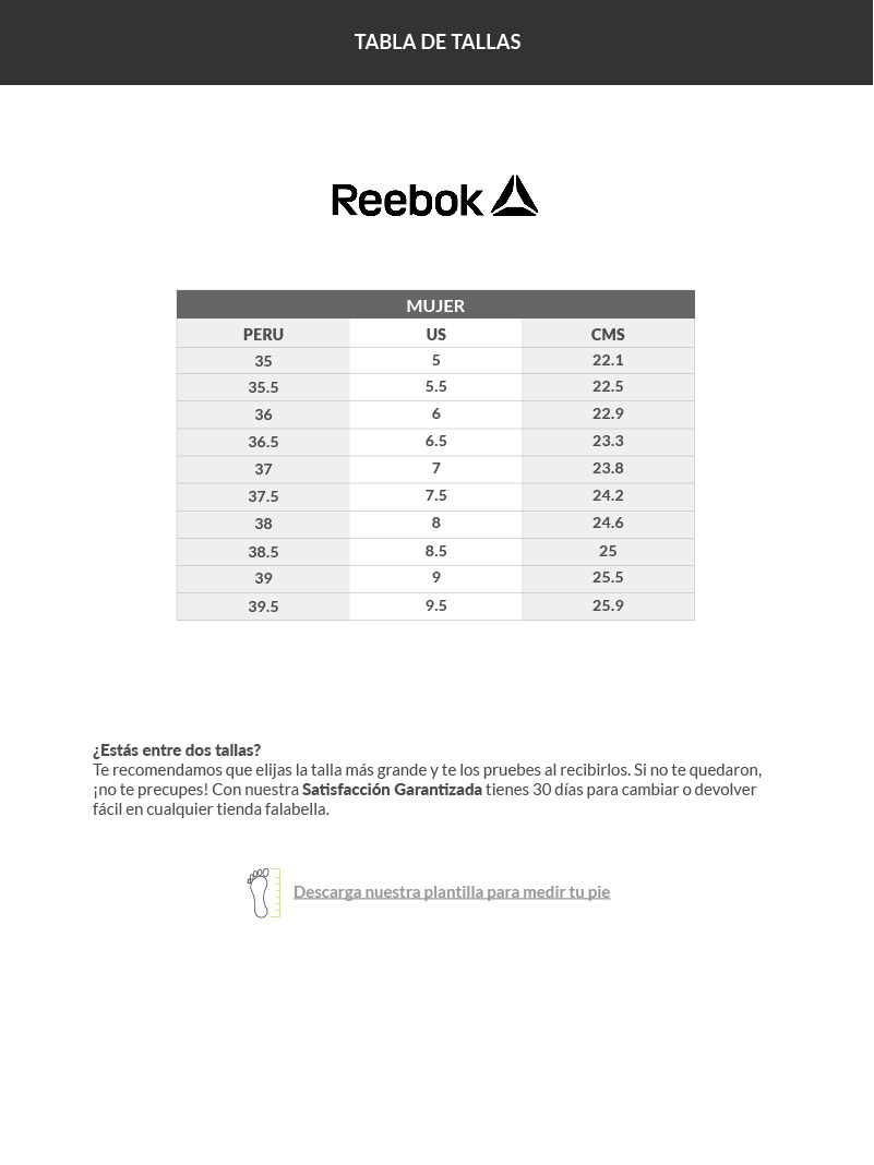tallas zapatos reebok Compra Online con Ofertas OFF58%